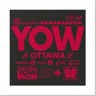 Vintage Ottawa YOW Airport Code Travel Day Retro Travel Tag Canada alt Posters and Art